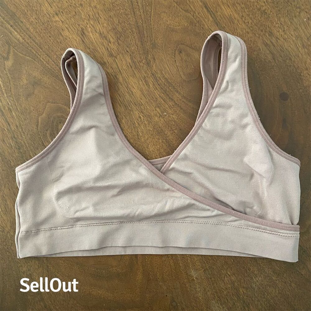 Auden Women's Seamless Nursing Bralette Tan Size Large Wireless